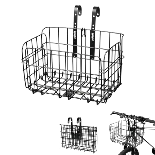 LEXICANMHS Cesta Plegable para Bicicleta – Cesta Colgante Delantera y Trasera, Marco de Almacenamiento de liberación rápida para Manillar de Bicicleta y portaequipajes Trasero