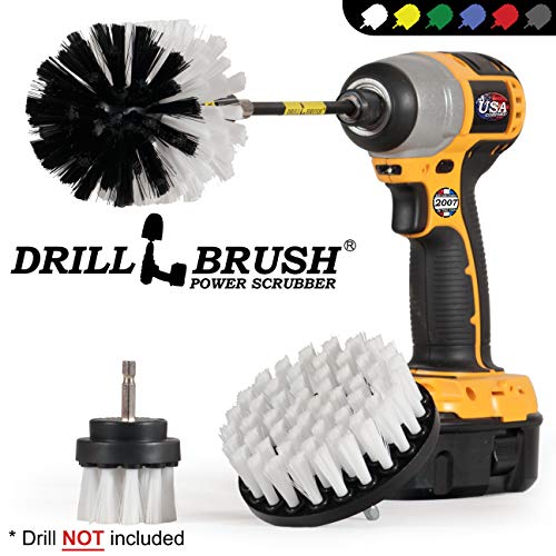 Drill Brush Car Washing and Detailing Power Brush Kit with Long-Reach Removable Extension
