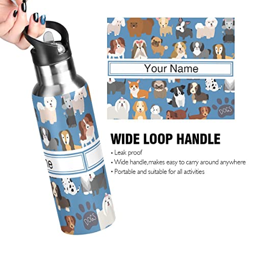 ZOEO-Custom-Water-Bottle-with-Straw-Puppy-Dog-Blue-Lid-Thermos-Kids-Insulated-Stainless-Steel-Water-Flask-Sports-20-Oz-Hot-Cold - Cucciolini Doodles   ZOEO-Custom-Water-Bottle-with-Straw-Puppy-Dog-Blue-Lid-Thermos-Kids-Insulated-Stainless-Steel-Water-Flask-Sports-20-Oz-Hot-Cold