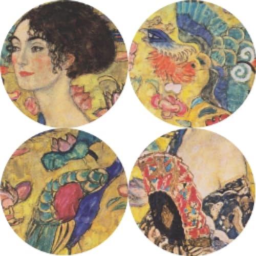 Toile Klimt adèle bloch doré 50x50 cm avec cadre pour salon vide