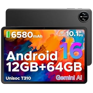 DOOGEE Tab A9 Tablet 10 Zoll Android 16, 12GB RAM+64GB ROM(TF 2TB) Gaming Tablet, Gemini AI, 6580mAh, Unisoc T310, Dual Speaker, 5G WiFi, 8MP Kamera, Bluetooth 5.0, Face ID, 3.5mm Kopfhöreranschluss