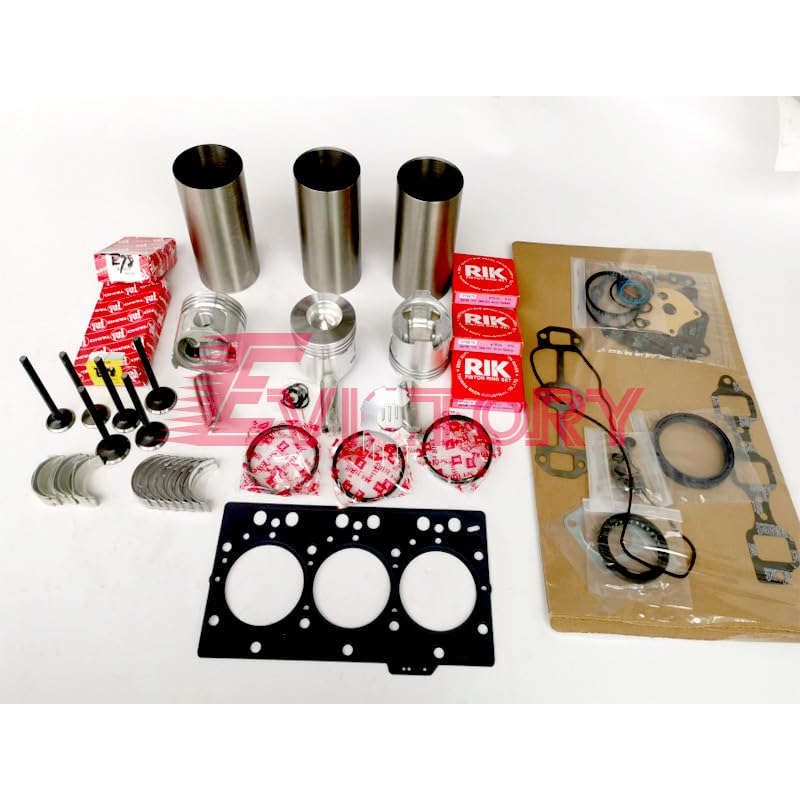 Kit de motor YANMAR 3TNA78, anillo de pistón, kit completo de juntas de cigüeñal, juego de rodamientos + guía de válvula + bomba de agua