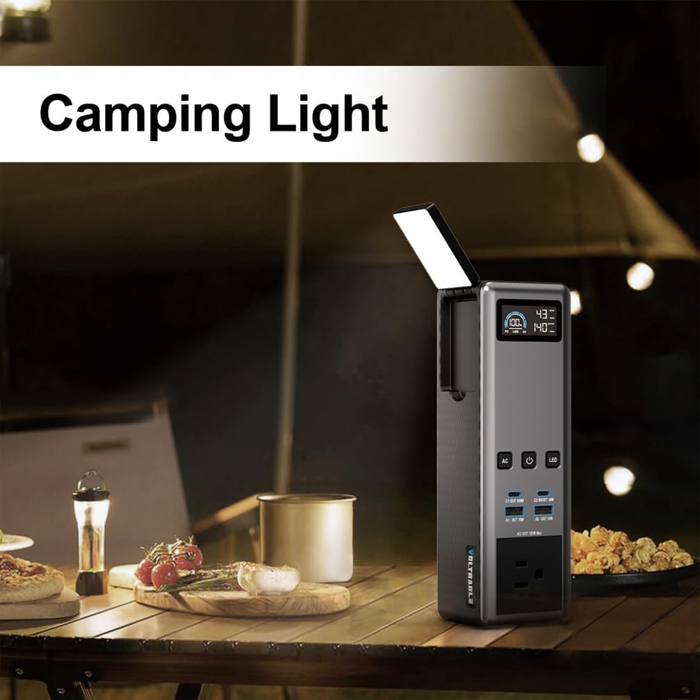 Stazione di alimentazione portatile da 99 Wh, presa CA da 150 W, approvata per aerei, 100 W PD USB-C, batteria compatta per campeggio, viaggi e emergenze