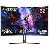 Amzfast 32 Inch 240Hz Curved Gaming Monitor - FHD 1920x1080, PC Monitor with 1500R VA Panel, 1ms MPRT, 120% sRGB, HDR, Adaptive-Sync, Eye-care, VESA 100x100mm, HDMI 2.0/DP 1.4 - AMZG32C3F