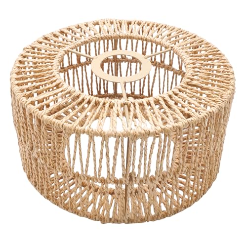 Hoypeyfiy Handwoven Paper Rope Lampshade Bohemian Style Pendant Light Shade Ideal for Kitchen Dining Room Cafe and Teahouse