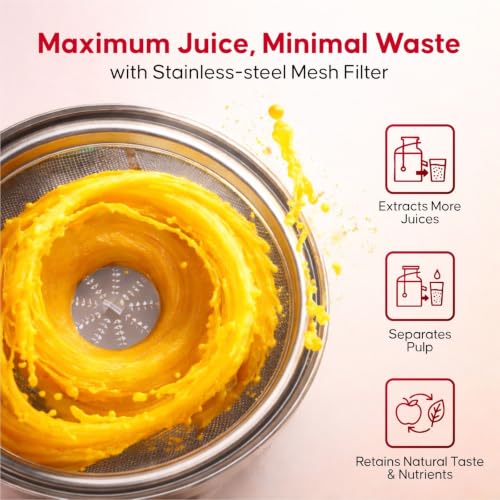 Image of Bangkok Juicer for home|500 watts powerful motor|Fresh fruit & Vegetable juice in seconds | 3 Speed control | Easy cleaning | 2 Years warranty |Red /White
