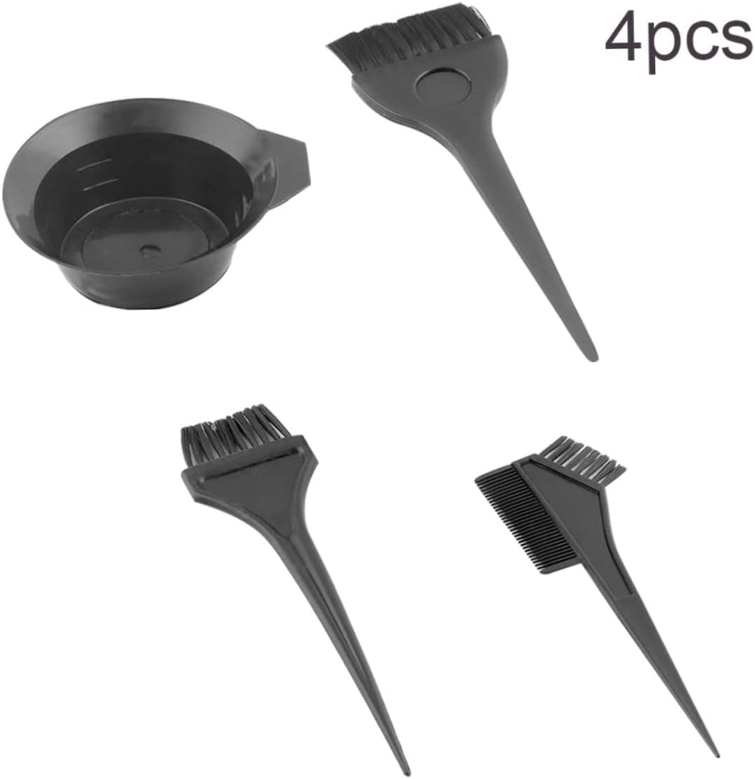 Eioflia Hair Coloring Dyeing Kit Hair Dye Color Brush Comb Mixing Bowl Styling Tools for Salon 4PCS : Beauty & Personal Care