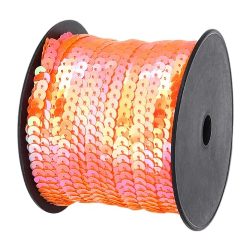 Queenbox 0.24inx100Yard Glitter Sequin Trim, PVC Spangle Flat Round String Roll for DIY Sewing Clothing Dress Headband Hat, 8
