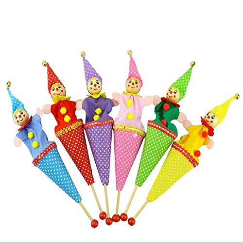 YXYL Burattini 6pcs / Lot Divertenti burattini Pop-up / Vacanza Adorabile Pagliaccio tenuto in Mano Bambole burattini per Bambini e Regalo per Bambini Burattino a Mano