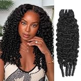 AUROO Burmese Curly Bundles 20 In Human Hair, 12A 100% Virgin Unprocessed 3c4a Water Wave Single Bundles with Spanish Spiral Curly Ends Natural Color Real Human Hair Extensions For Quick Weaves Sew In
