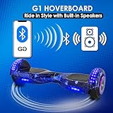 Gift Gadgets G1 Galaxy Blue Hoverboard & Hoverkart Bundle | Self-Balancing 6.5" Scooter with LED Lights & Bluetooth | Hoverboard and Kart Bundle | Hoverboard Go Kart Bundle for Kids, Teens, and Adults - Image 8