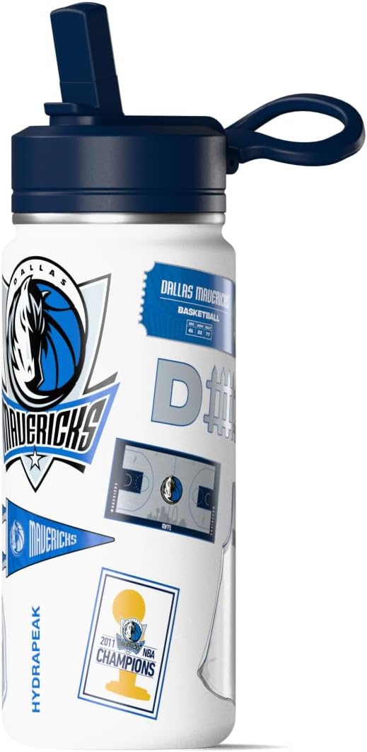Hydrapeak x NBA Officially Licensed Dallas Mavericks 20 oz Active Water Bottle with Chug Lid and Handle Reusable Stainless Steel Double Wall Insulated Sports Gift for Kids/Adults - Image 3