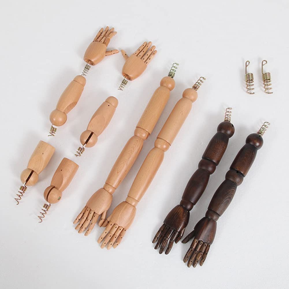 WIGING Adultes Articulations Flexibles De Bras du Mannequin, Facile À Démonter Et À Assembler Bras en Bois Massif, Demi-Corps Accessoires pour Modèles (Color : Black)