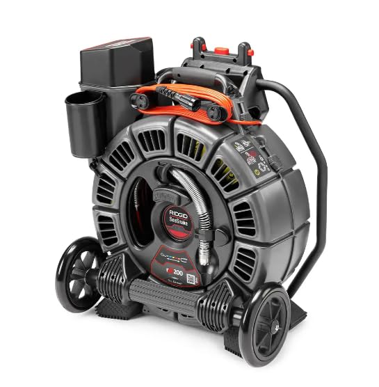 RIDGID 63658 SeeSnake® rM200A Reel with Self-Leveling Camera powered with TruSense Technology, High Dynamic Range Sensor, Tiltsense Inclinometer