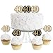 Adult 40th Birthday - Gold - Dessert Cupcake Toppers - Birthday Party Clear Treat Picks - Set of 24