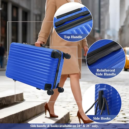 Image of 6 Piece Luggage Set with TSA Lock, Hard Sided Luggage with Double Spinner Wheels, Carry On Luggage Sets, Luggage Suitcases, Durable ABS Hard Shell Travel Suitcase Set for Men & Women, Unexpandable