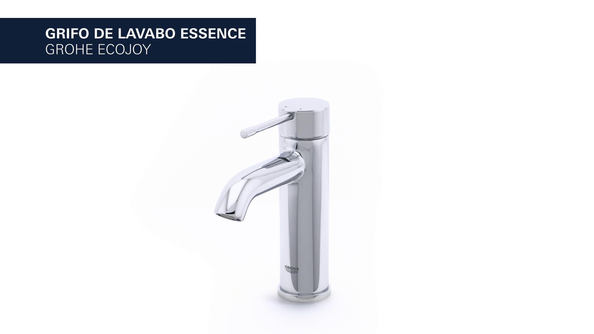 Grohe Essence - Grifo de lavabo, monomando con cuerpo liso, con limitador ecológico de temperatura, Tamaño S, (1/2") (Ref. 23590001)