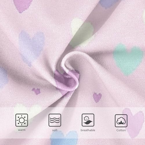 Purple Heart Pattern Sweet Decor Girls' Moisture-Wicking Panties Briefs Underwear for Kids in Sizes 2T,3T, 4T, 5T, 6Y and 8Y3