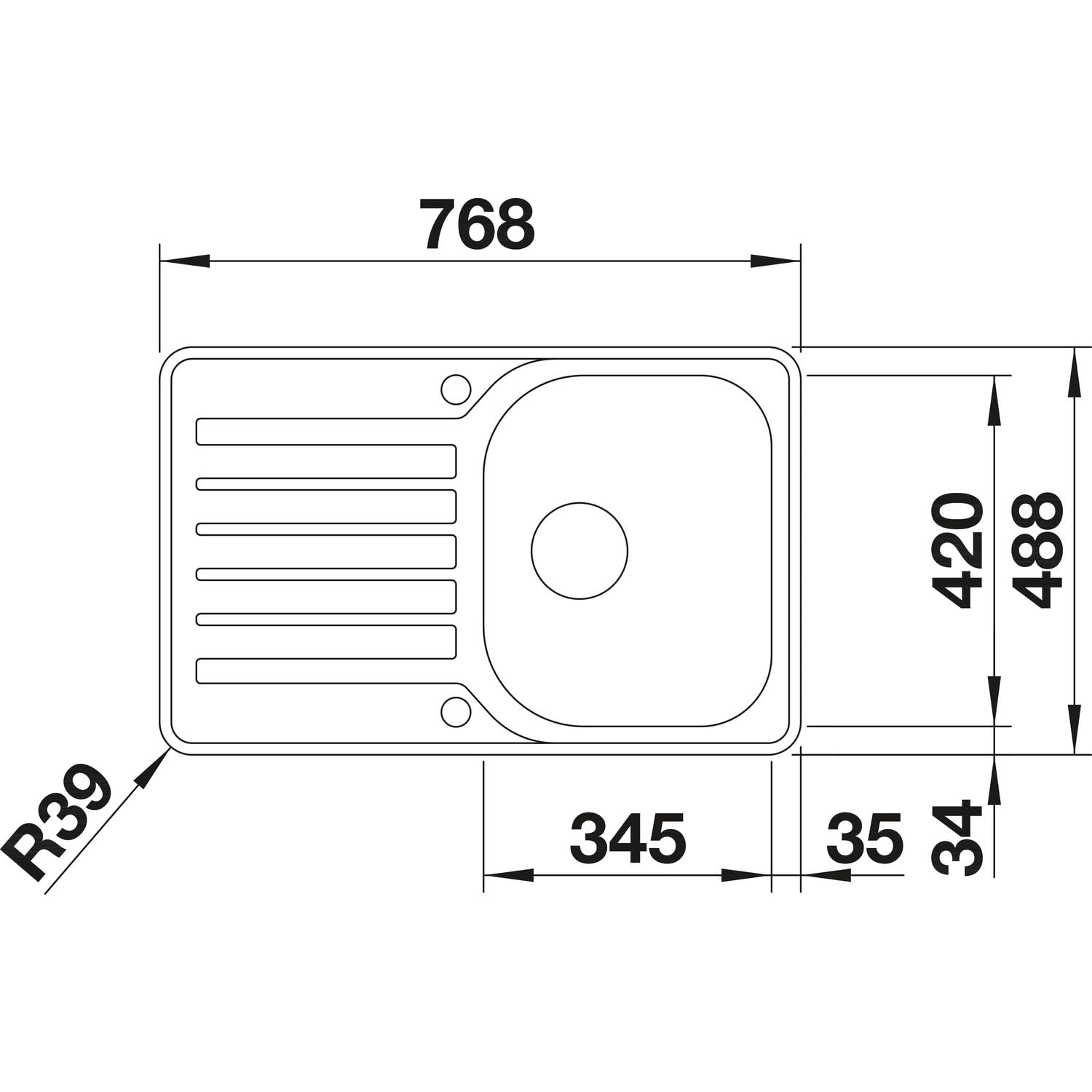 BLANCO LANTOS 519059 Mueble bajo lavabo de 45 cm, S-IF Compact, acero inoxidable con acabado cepillado