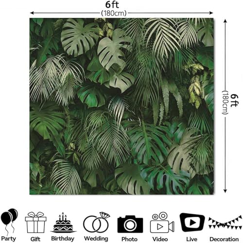 Fondo Fotográfico Tropical Green Leaves 6x6 ft miniatura 5