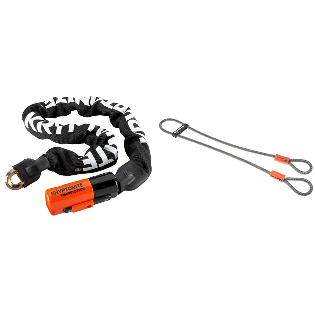 Kryptonite Unisex's Evolution Chain Lock, Black/Orange, 10mm x 55cm