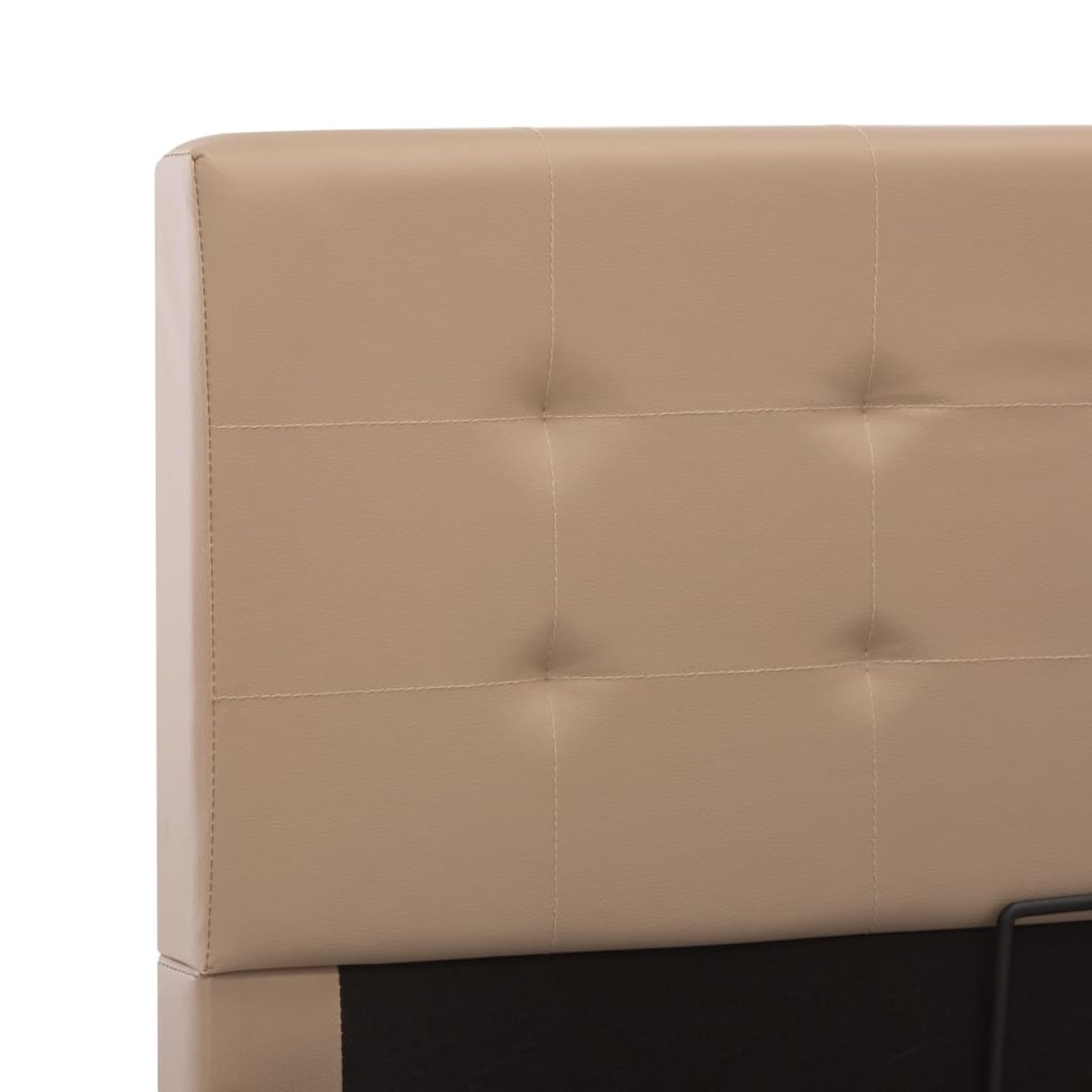 WGYHOME łóżko do przechowywania, hydrauliczne, z dużym schowkiem, tapicerka ze sztucznej skóry, kolor cappuccino, 211 x 108 x 73 cm, łóżko pojedyncze