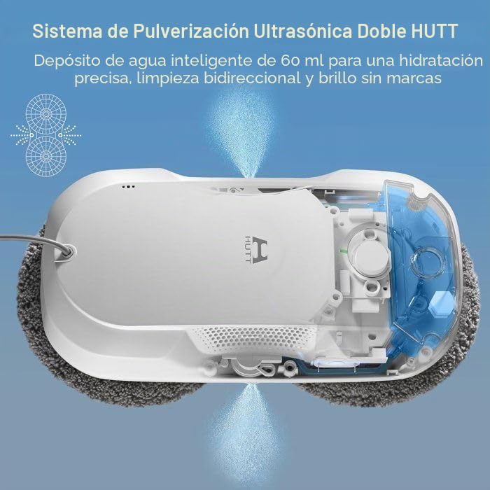 Robot limpiacristales HUTT DDC56 - Robot limpiacristales con doble pulverizador de agua - Sistema de protecci?n