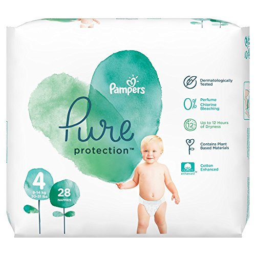 Pampers Pure Protection Size 4 Essential Pack 28 pañales