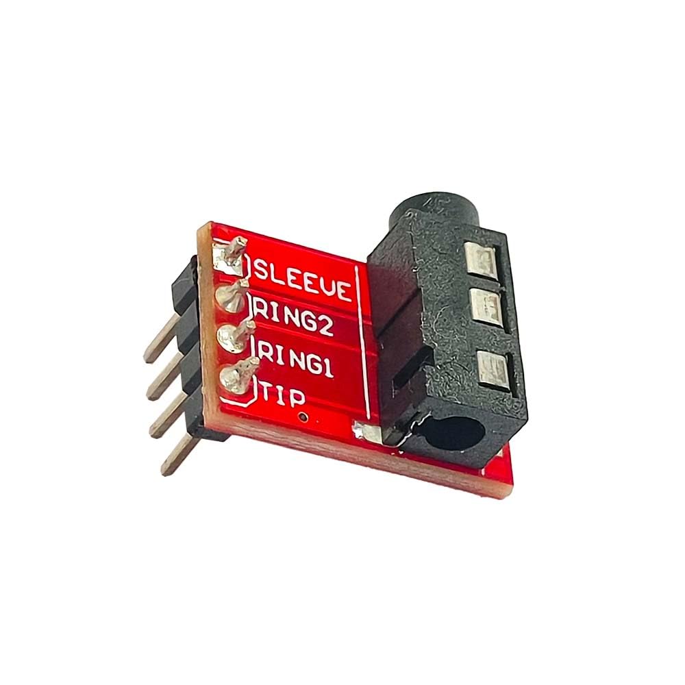 ShillehTek Pre-soldered 3.5mm Stereo Audio Jack Breakout Board - TRRS Headphone/Video Jack Module for Arduino, Raspberry Pi, Audio Projects, DIY Electronics, Sound Modules (1pc) - Soldered Module