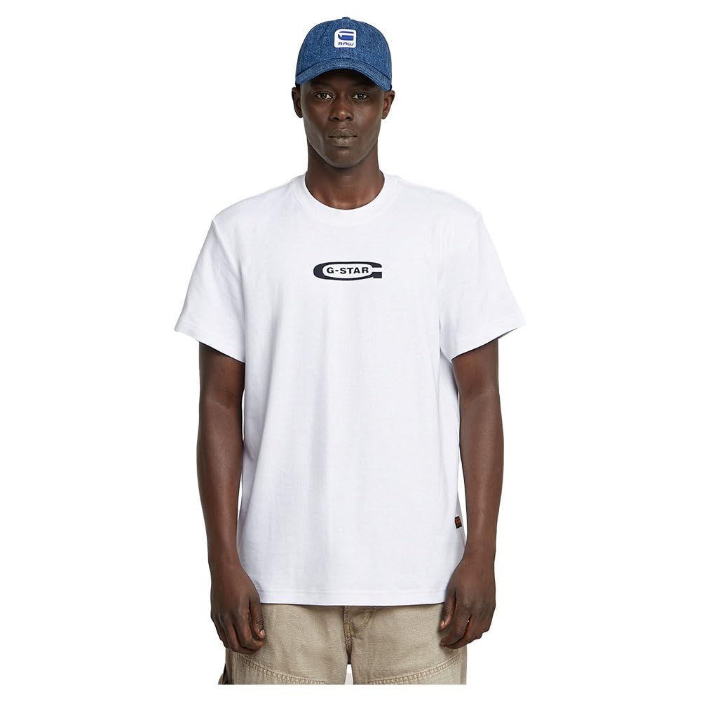 G-Star Men's White (White D25967-C812-110) Old Skool Logo T-Shirt, Small