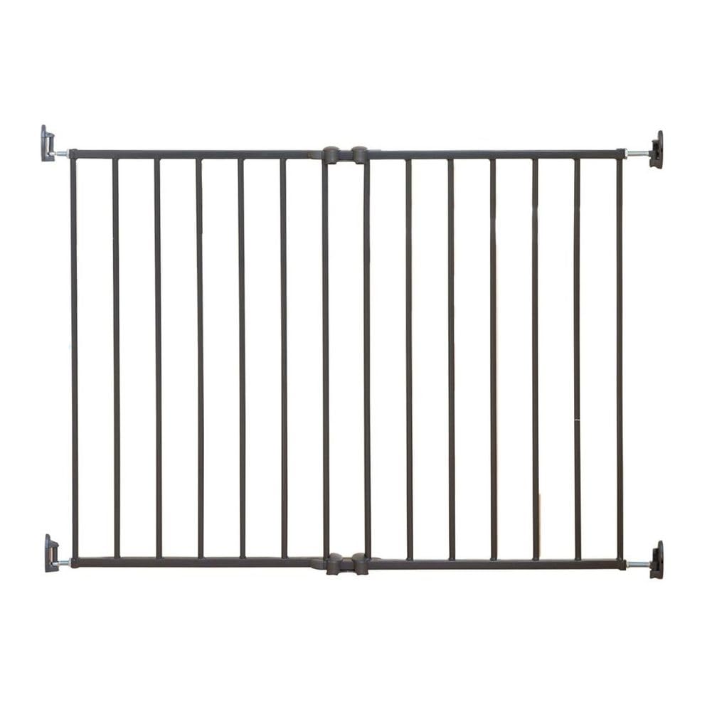 Qdos Safety Extending SafeGate Baby Gate - Meets Tougher European Standards - Angle Mount Capable - Templates for Easy Installation - Top of Stairs - Fits openings 26"-41"| Hardware Mount | Slate