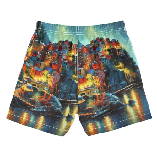 Night Sea Sky Boys Swim Trunks Quick Dry Toddler Swimsuit Boy Board Shorts Bathing Suits Swimwear 5T2