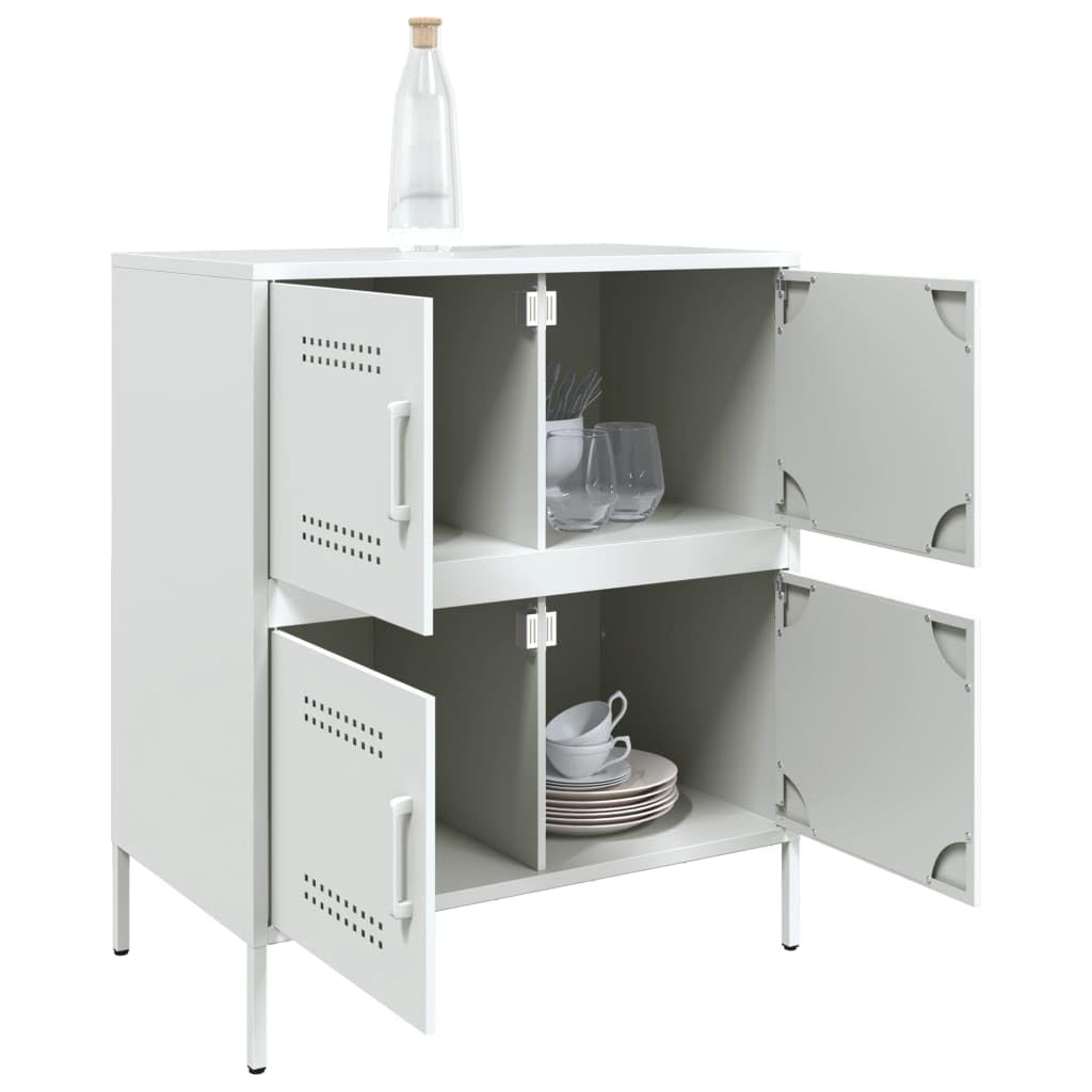 Credenza bianca, 68 x 39 x 79 cm, in acciaio