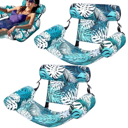2X Bouée Piscine Matelas Gonflable Géant – 4 en 1 Hamac De Piscine pour Adultes Et Enfantses, Fauteuil Flottant avec Dossiers Confort, Idéal pour Été,...