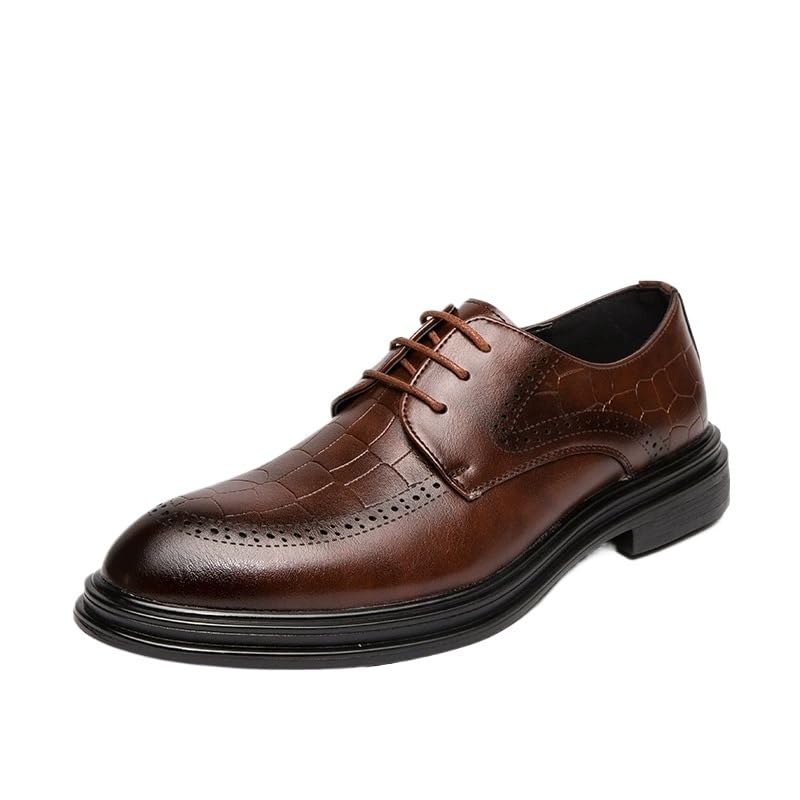 Mens Lace-Up Brogue British Business Formal Dress Shoes Wedding Leather Oxford Footwear Stylish Classic