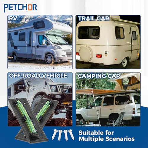 Image of 2PCS RV Graduated Bubble Level, Stick On Leveling System for Camper, Trailer, Motorhome & Caravan, High Visibility RV Bubble Level with Adhesive Mount
