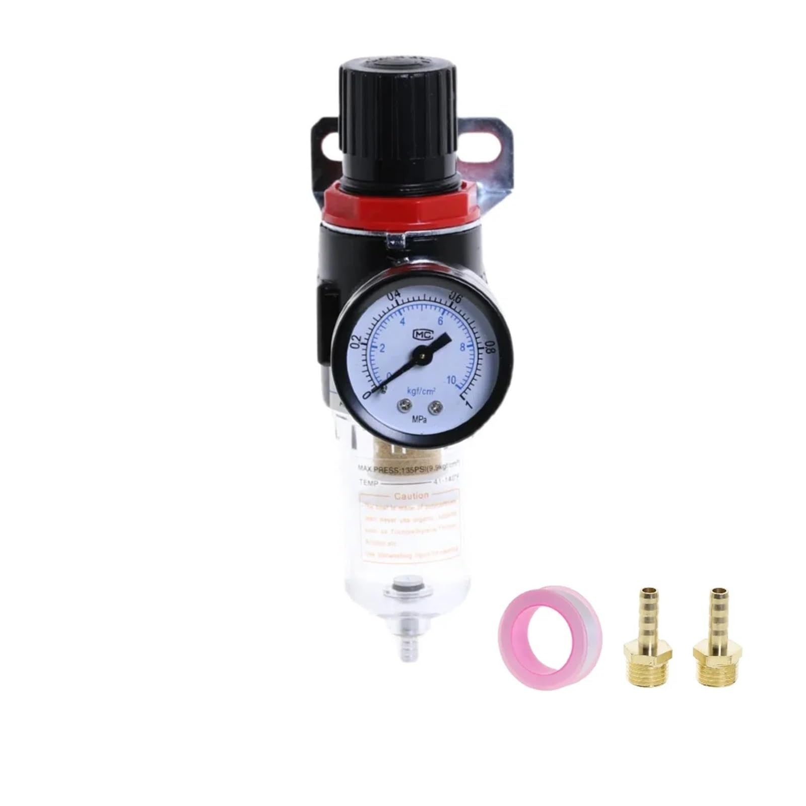 Regolazione pneumatica della pressione Regolatore di pressione dell'unità trattamento dell'aria con filtro pneumatico, valvola riduzione del compressore(Tape-10mm Fitting)