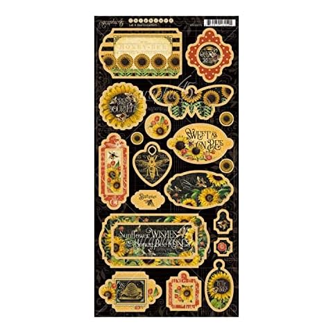 Let It Bee Chipboard Die-Cuts 6"X12" Sheet Cover