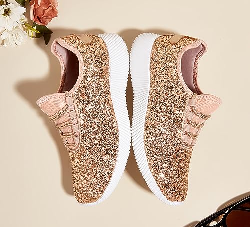 Image of K KIP WOK Fashion Glitter Sneakers for Womens Silp On Running Shoes Lightweigt Tennis Walking Sneakers