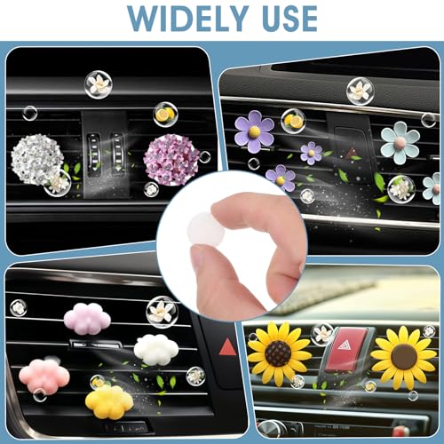 Image of JJUNW 50 Pcs Car Air Vent Clip Replacement Pads, Car Air Freshener Refill Diffuser, Refillable Drift Car Vent Clips Essential Oil Car Freshener for Refill Felt Pads Essential Oil Diffuser Cotton Pads