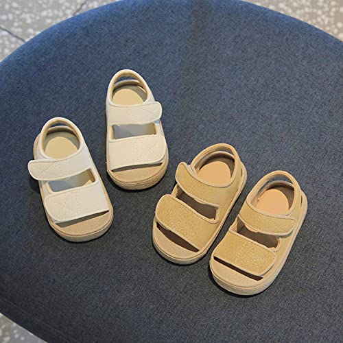 Toddler Girls Water Sandals Summer New Soft Bottom Non Slip Solid Color Children's Fashion Casual Beach Sandals (White, 5.5 Infant)2
