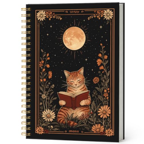Carnet ligné pour l'écriture avec grilles et spirale, grand cahier de notes pour adolescent