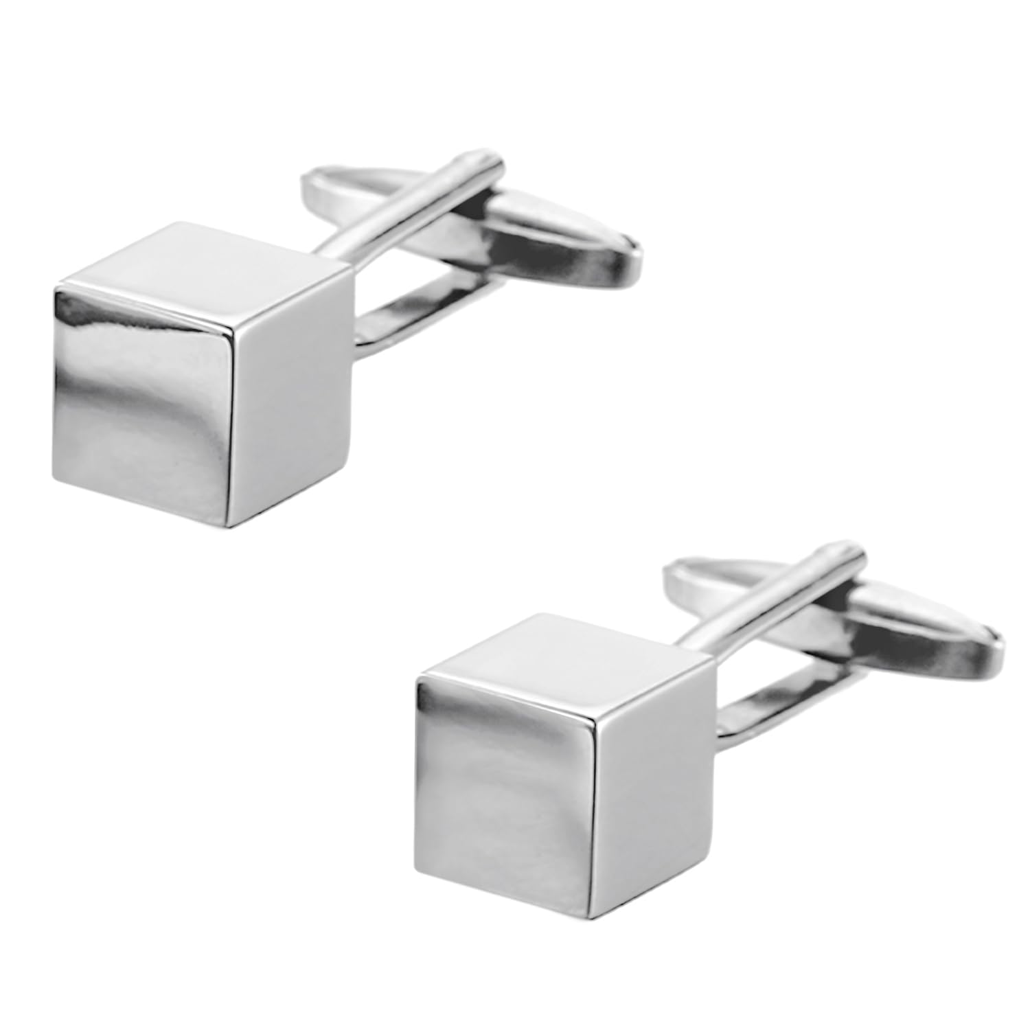 Peora Silver Plated Cube Shape Cufflinks Set Stylish Wedding Business Accessories for Men & Boys - Valentines Gift for Him (B0CT5L65ZP) Amazon Price History, Amazon Price Tracker