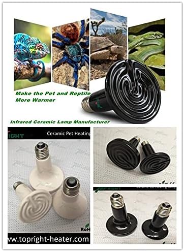 85x110mm 50w Ceramic Heater Spider Tortoise pet Heating lamp Lizard/Parrot Ceramic Heat Lamps Light, Color White or Black