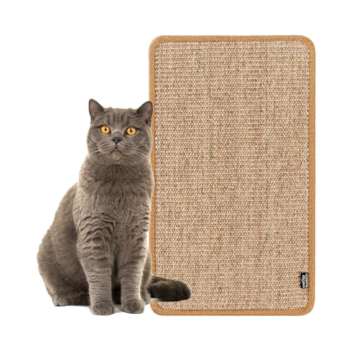 Tapis griffoir pour Chats - Tapis en sisal Naturel de Haute qualité, Planche à griffer résistante et multifonctionnelle, Tapis grattoir Robuste, protège...
