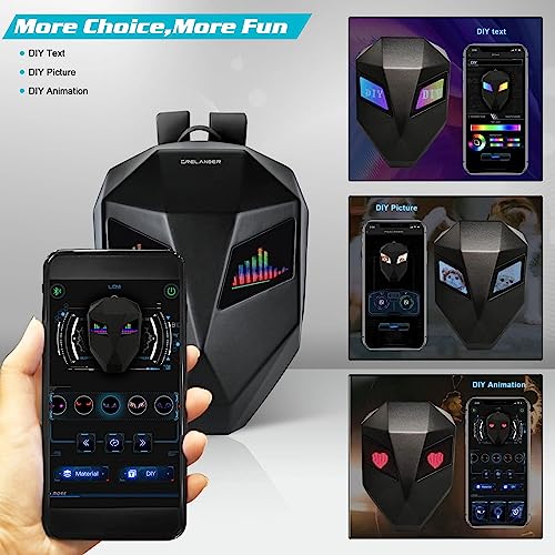 Image of Vagary LED Backpack Laptop Bag Motorcycle Riding Backpack With Hard Shell Travel Bag LED Motorbike Luggage Bags High-Capacity Helmet, Waterproof Backpack Laptop Bag With Programmable Screen