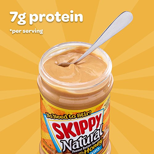 Image of Skippy Creamy Peanut Butter, Natural with Honey, 15-Ounce Jars (Pack of 6)