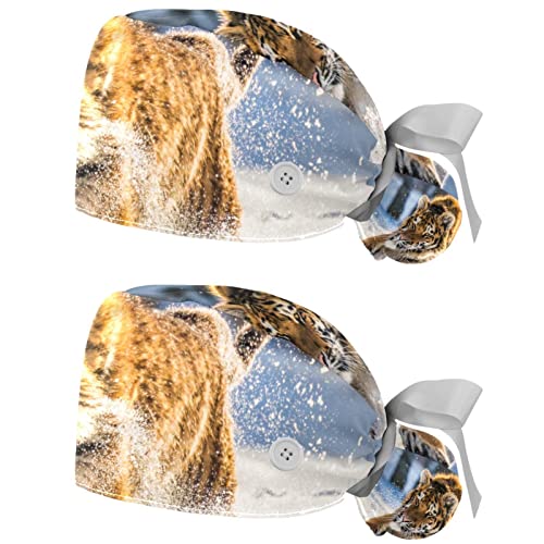 Casquettes de travail respirantes JDEZ anti-transpiration lot de 2 chapeaux tigres