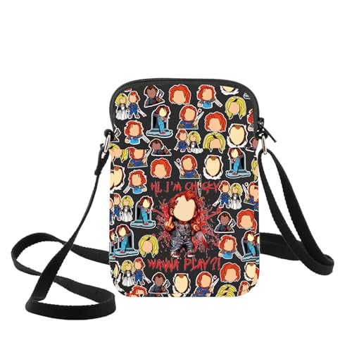 WZMPA Killer Doll Bride Fans Crossbody Bag Horror Gift Wanna Play Don't Call Me Sweetie Shoulder Bag Evil Doll Merchandise