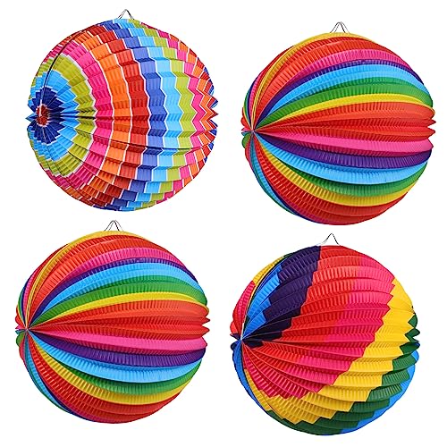 DIYEAH 4 Piezas Farolillos Coloridos Pantallas de Colgantes Decoración de Fiestas Bodas Decoración Interior y Exterior de Colgar y Almacenar